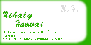 mihaly hamvai business card